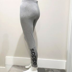 Adidas leggings heather gray/navy women's sz small 4-6